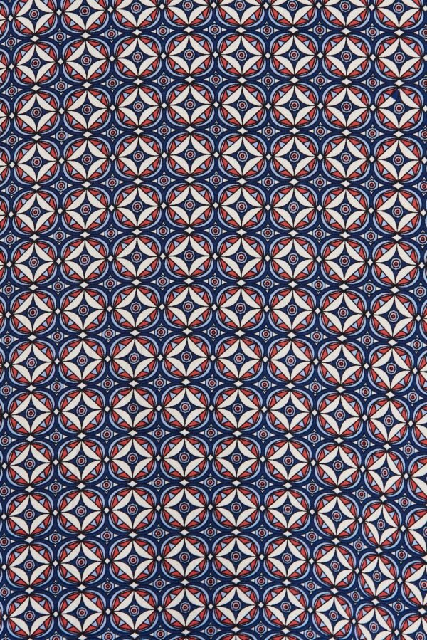 Maxi Skirt With Belt In Blue Tile Print - Image 6