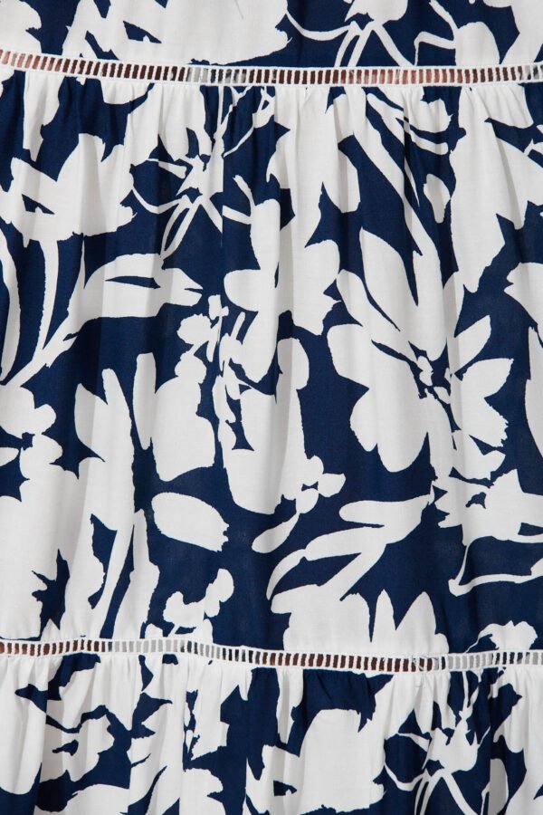 Maxi Skirt In Navy With White Floral Print - Image 6