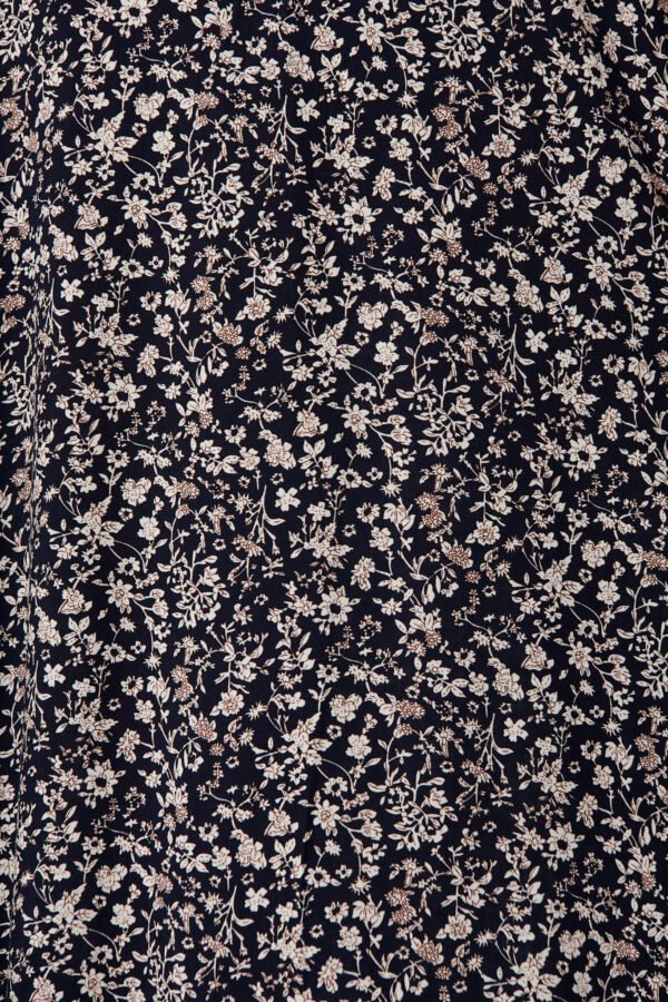 Maxi Skirt With Belt In Navy With Ditsy Floral - Image 6