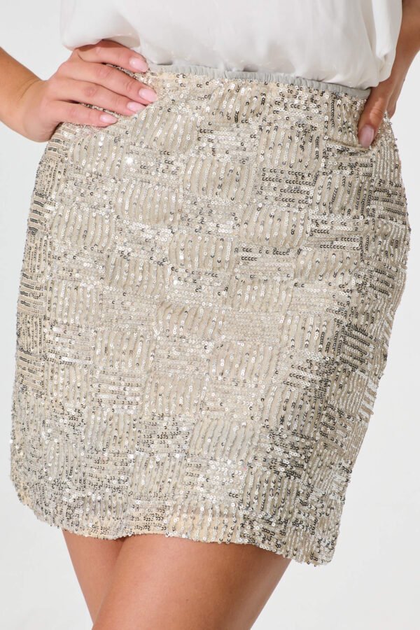Skirt In Silver Sequin - Image 5