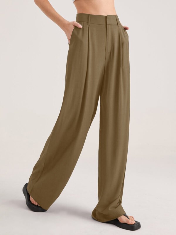 Oversized High Waisted Pleat Front Trousers - Image 14