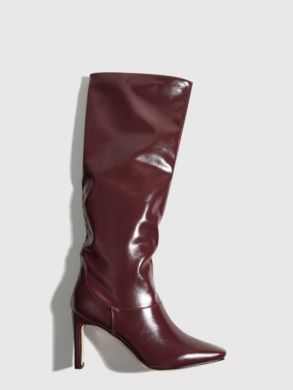 High-Heel Square Toe Knee-High Boots - Image 6