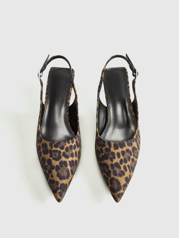 Leopard Kitten Slingback Pumps - Image 3