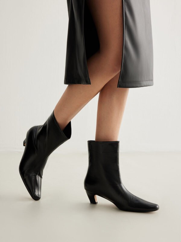 Square Toe Kitten Ankle Boots - Image 3