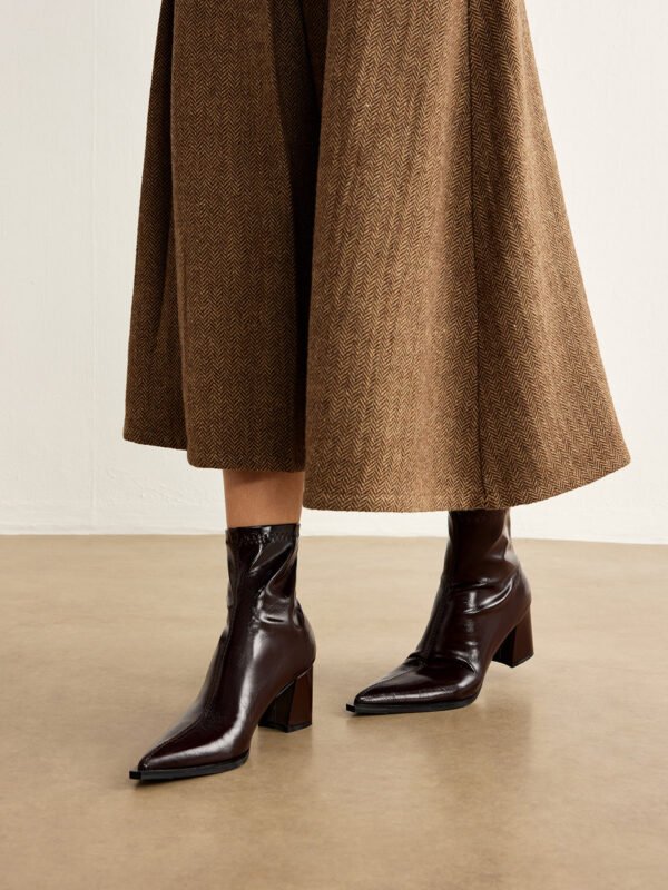 Thick Heel Zipper Ankle Boots - Image 6