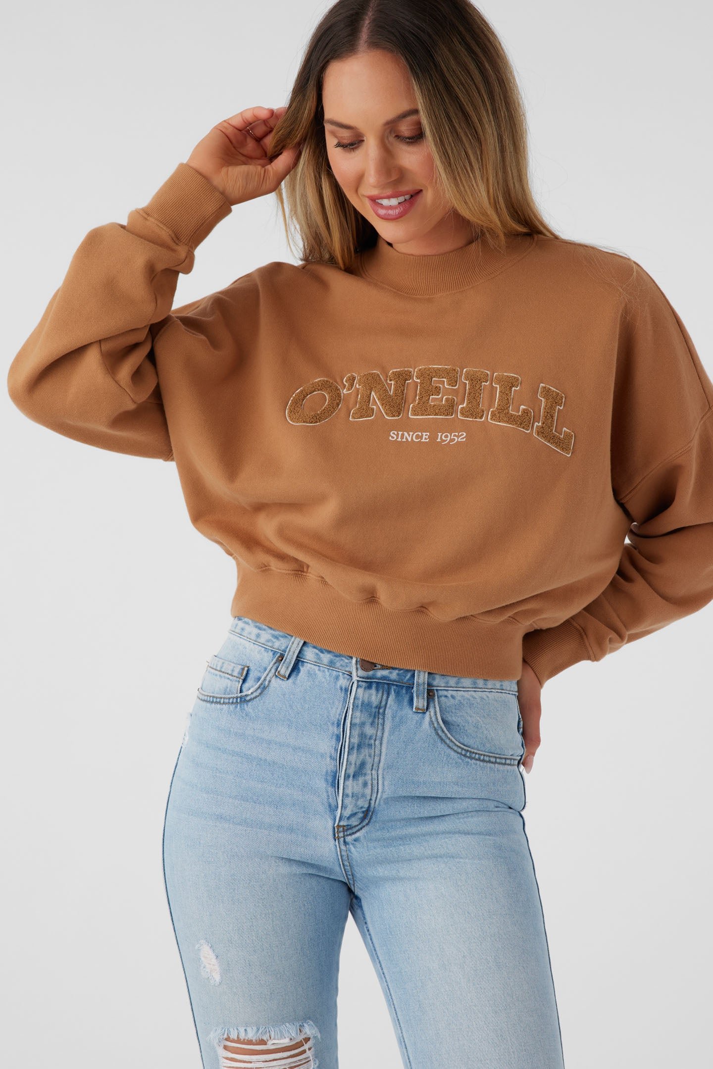 CREW NECK CROPPED FLEECE